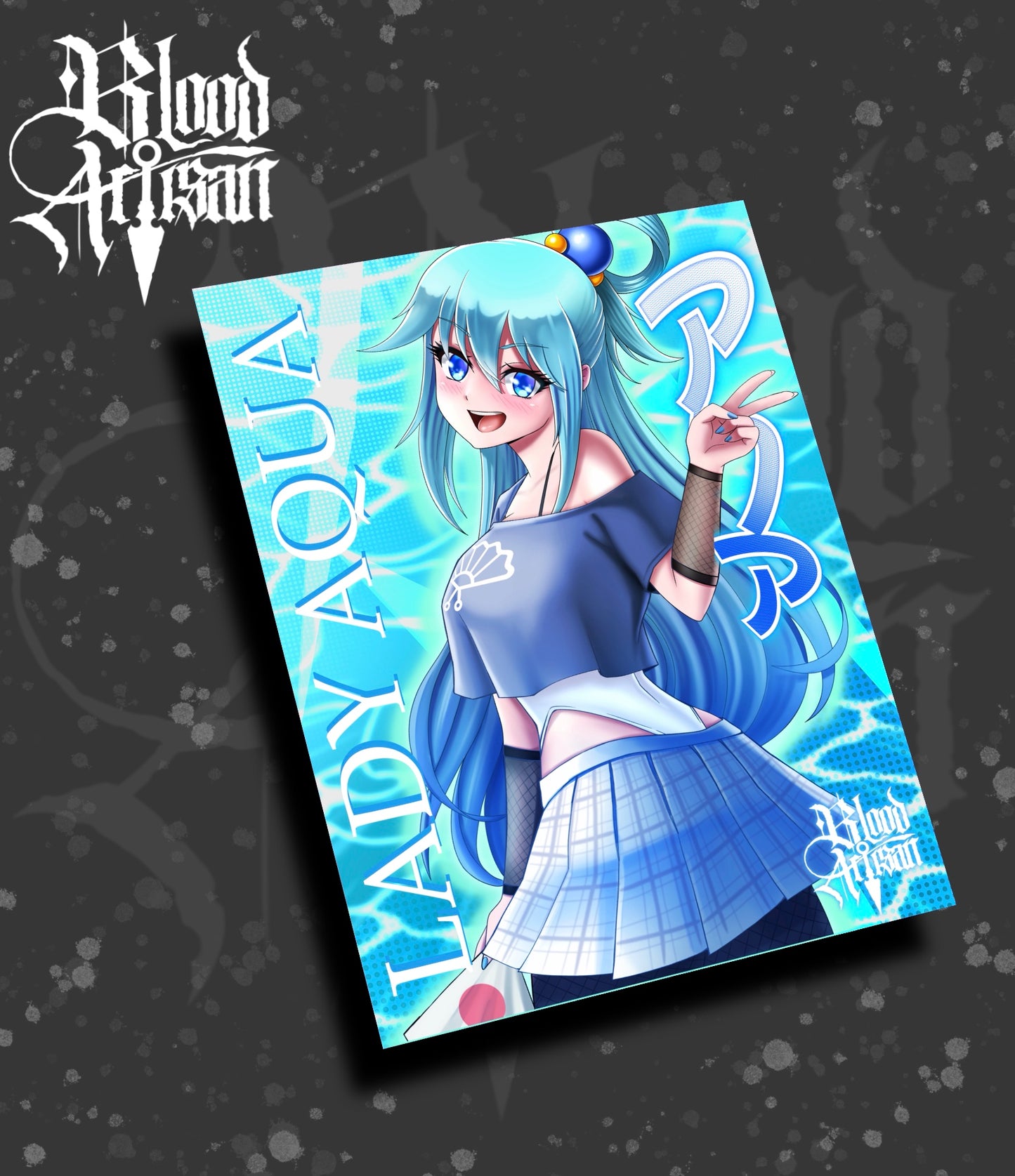 Lady Aqua Clothed Print