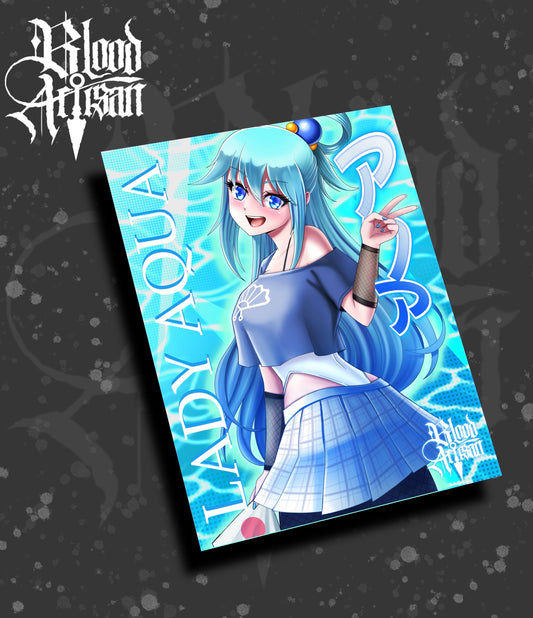 Lady Aqua Clothed Print